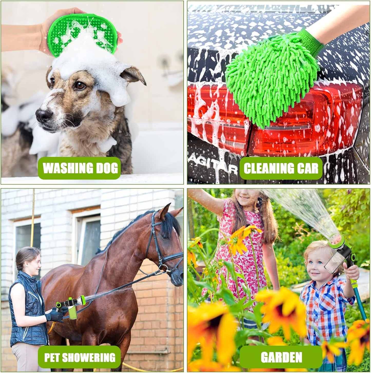 ✨🔥Pup Jet Dog Wash Hose Nozzle Foam Dog Horse Sprayer Wash Hose Attachment Soap Dispenser Sprayer Dog Bathing Sprayer