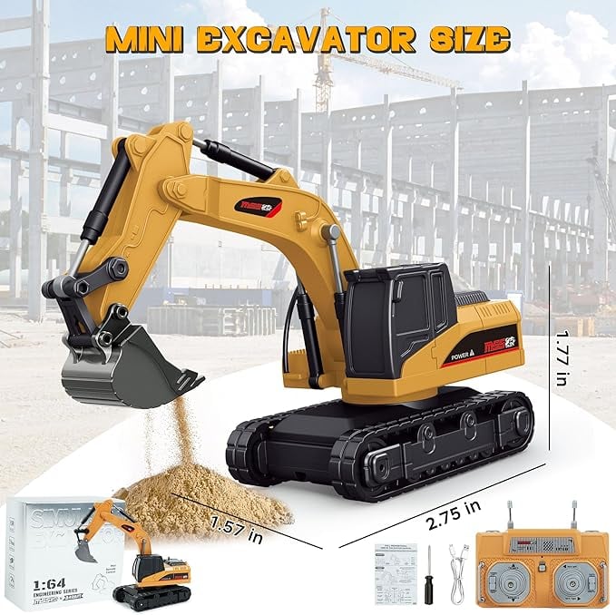 ⭐ 1:64 Premium Alloy Mini RC Construction Set