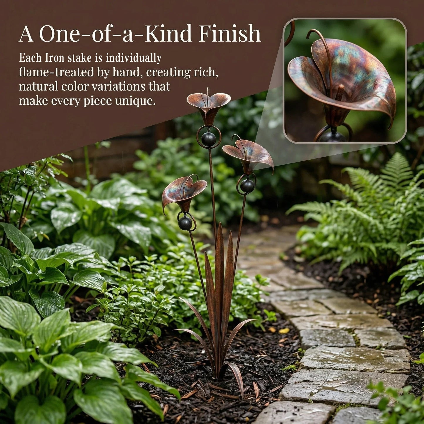 Copper Calla Lily Garden Chime Set – A Peaceful Touch for Flower Lovers 🌿🔔