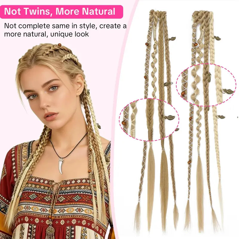 ✨ Festival Boho Braided Hair Extensions | 3 Ways to Style Your Dreadlock Hair
