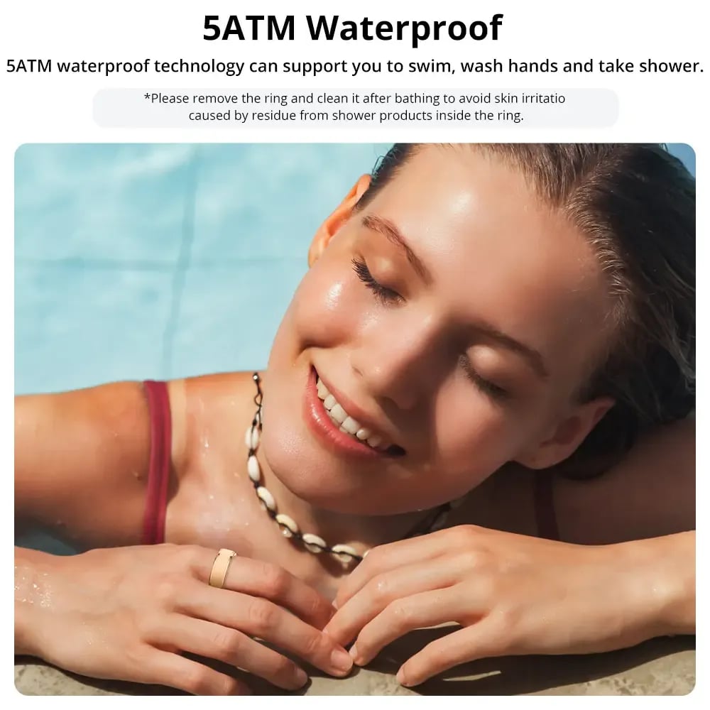 💍 Smart Ring 5ATM Waterproof  – Women & Couples Wearable Fitness Smart Ring with App Tracking | Stylish Tech Gift for Him & Her