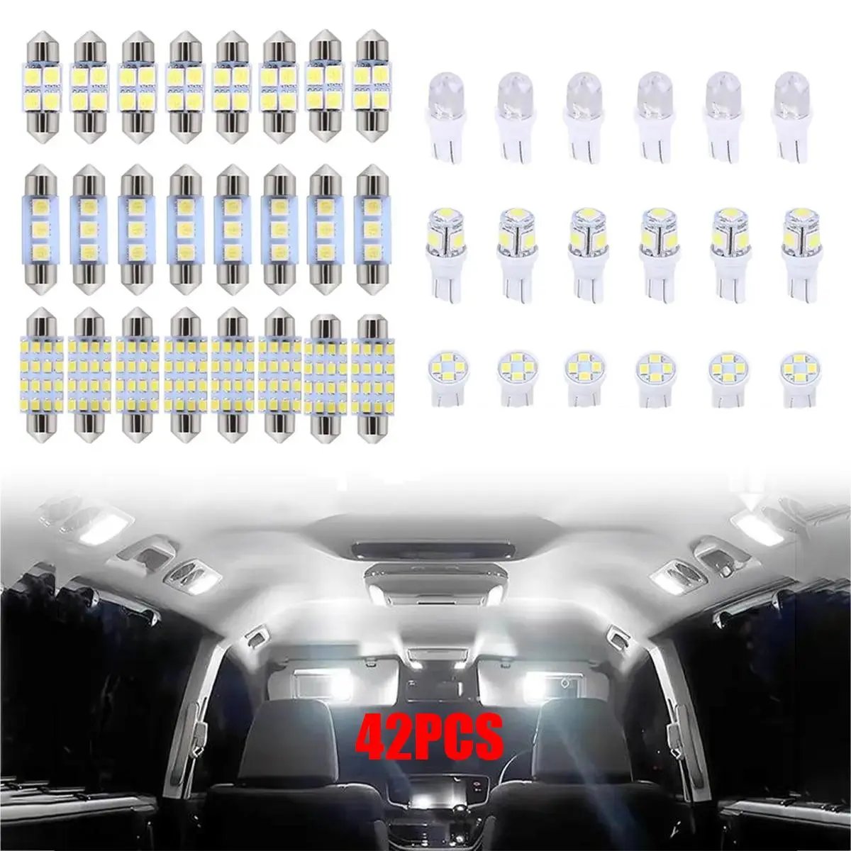 🔥70& 42 Pcs Interior Car Light Kit