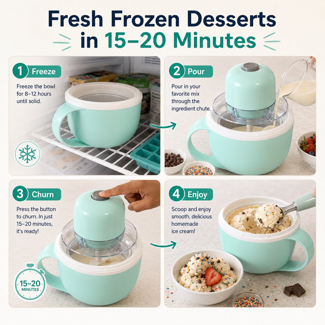 🔥LAST DAY 49% OFF - 🍦USB Family DIY Ice Cream Maker