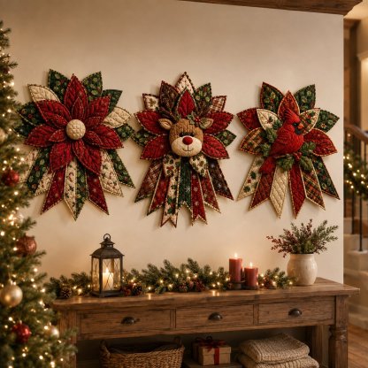 🎉 Holiday Celebration 50% OFF 🎄 – Festive Quilted Christmas Door Hanging DIY Sewing Kit