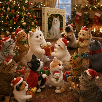Advent Calendar 2026 Cat Advent Calendar Gift for Adults Friends Cat Owners and Lovers Christtmas Tree Ornament