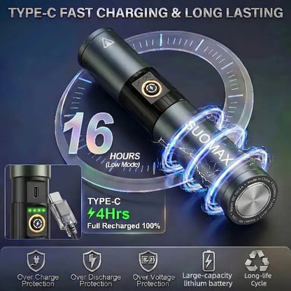 🔦5-in-1 Magnetic Flashlight – 1800LM Rechargeable Multi-Color Torch