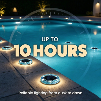 Solar Disk Lights – Handcrafted Mosaic Outdoor LED Waterproof In-Ground & Tabletop Wireless Lighting