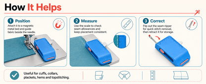 🧵 3-in-1 Magnetic Sewing Helper | Magnetic Seam Guide