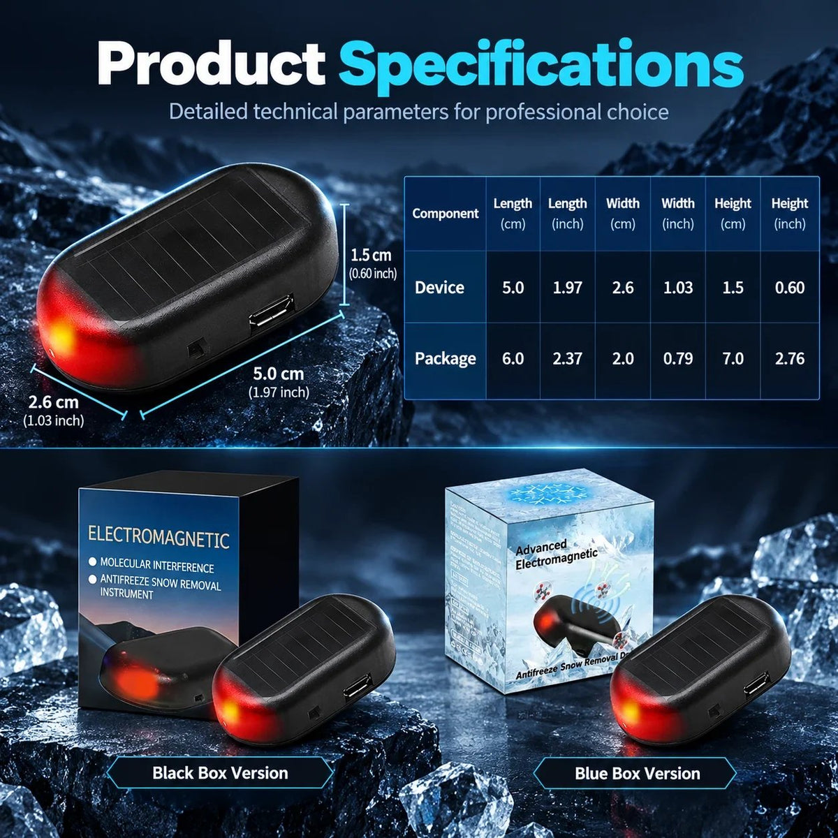 🚗Electromagnetic Snow Removal & 🛡️Anti-Freeze Device for Vehicles — Molecular Interference Technology