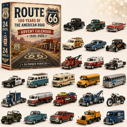 🚗Route 66 Centennial Advent Calendar – 24 Days of American Road Legends | 1926–2026 Collector’s Edition🎄