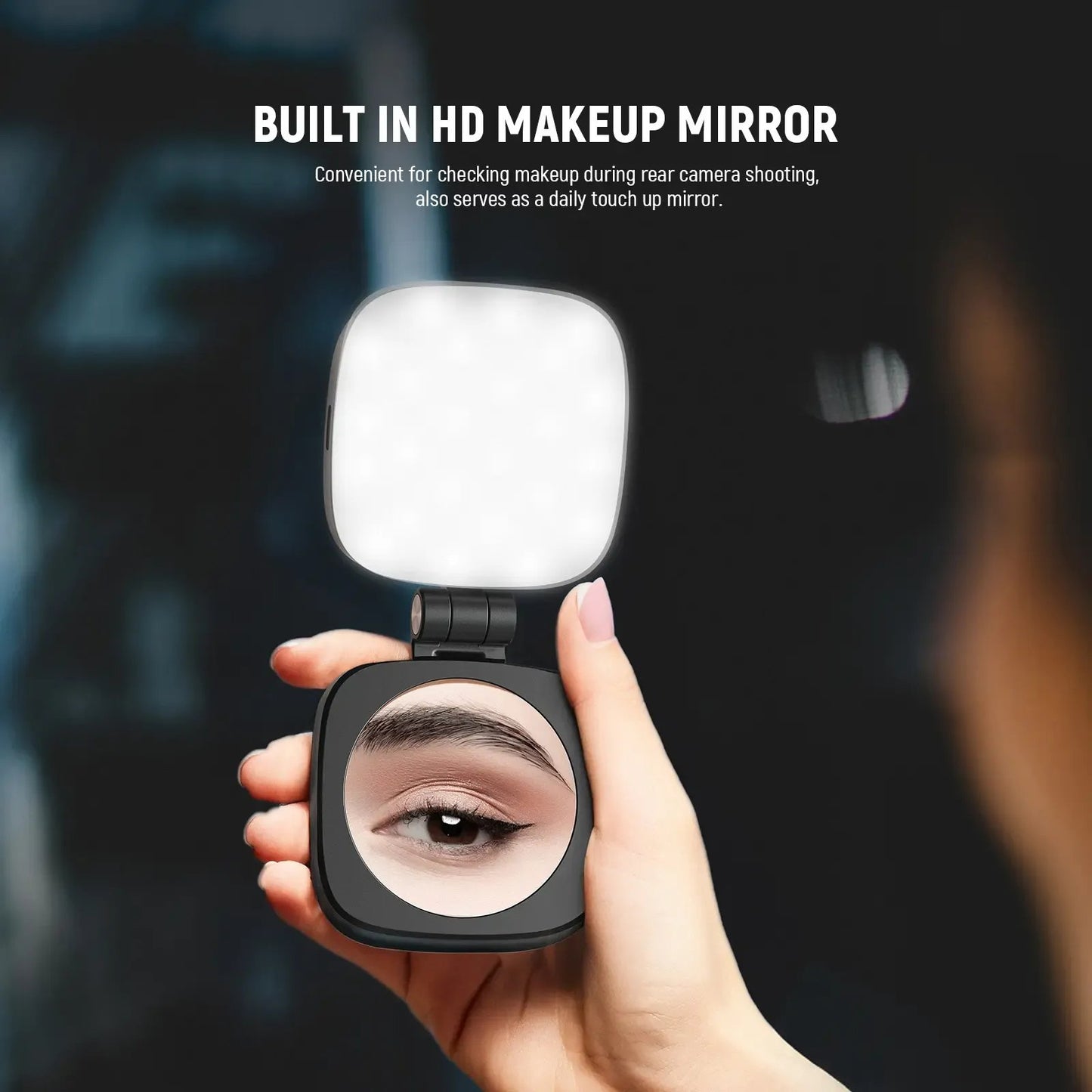 💖Magnetic Selfie Light for MagSafe iPhone – Foldable LED Ring Light with Mirror & Stand 📱💡