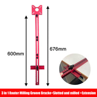 3 in 1 Router Milling Groove Bracke+Slotted and milled edges+Extension