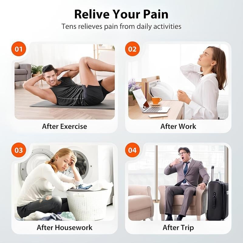 💪Rechargeable Muscle Stimulator Massager, 10 Modes 30 Intensity Levels TENS Unit with 10 Pads, Dual Channel Portable Pain Relief Device for Neck Body Recovery