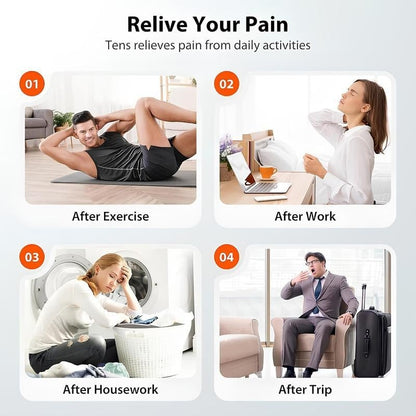 💪Rechargeable Muscle Stimulator Massager, 10 Modes 30 Intensity Levels TENS Unit with 10 Pads, Dual Channel Portable Pain Relief Device for Neck Body Recovery