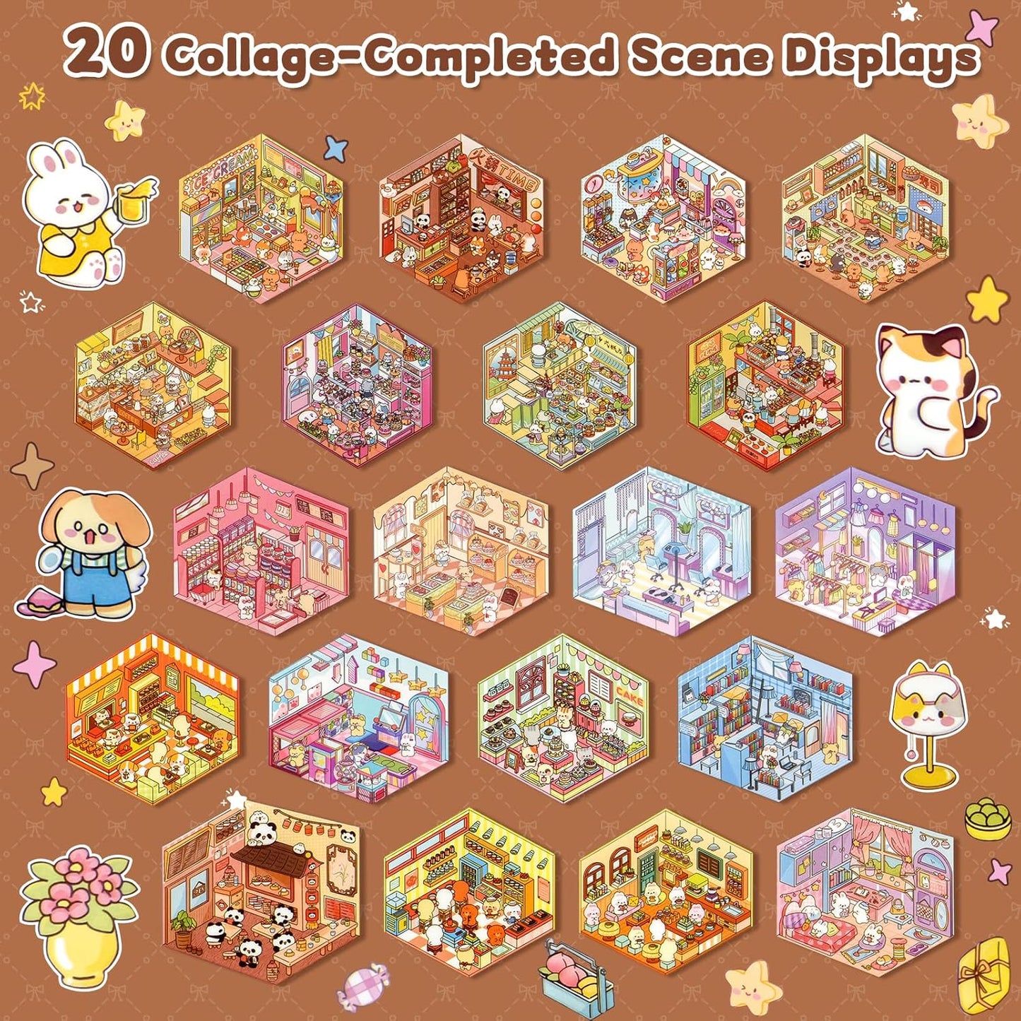 🏙️Create Your Unique Miniature World with Our 3D Scene Sticker Book ✨