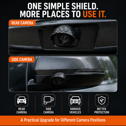 Car Backup Camera Rain Shield – Carbon Fiber Sun Visor, Protects Rear & Side Camera Lens from Rain & Glare (4/8 PCS)