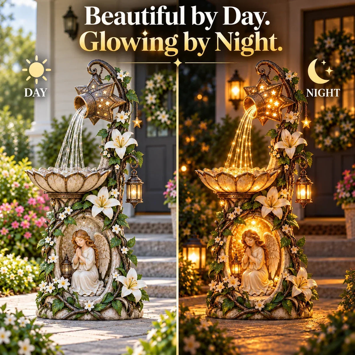 🔥 Last Day 49% Off👼✨ Angel Starlight Garden Fountain™ – Faith-inspired Lighted Outdoor Decor
