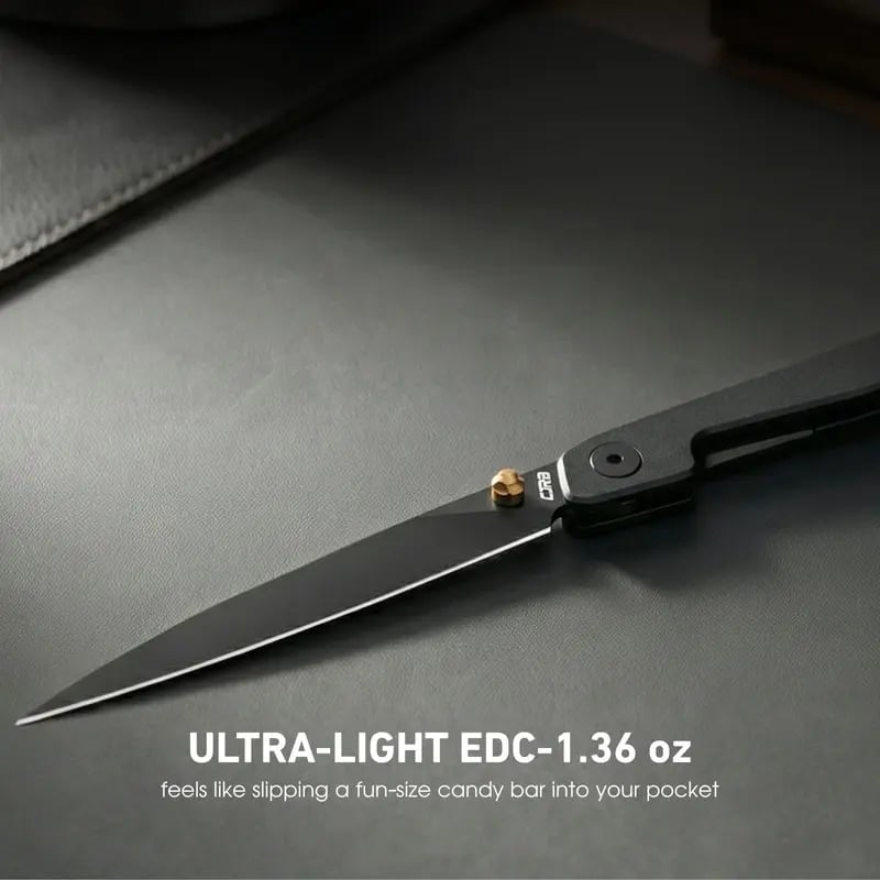 🔥CJRB Lanky 1.36oz Ultra-Light Gentleman's Folder – AR-RPM9 Wharncliffe Blade & Slim Aluminum Design for Elegant Everyday Carry and Outdoor Use.