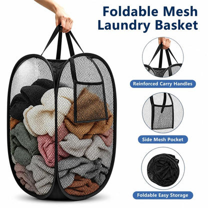 🔥Buy 1 Get 1 Free🧺Foldable Pop‑Up Mesh Laundry Basket｜Large Capacity & Space‑Saving