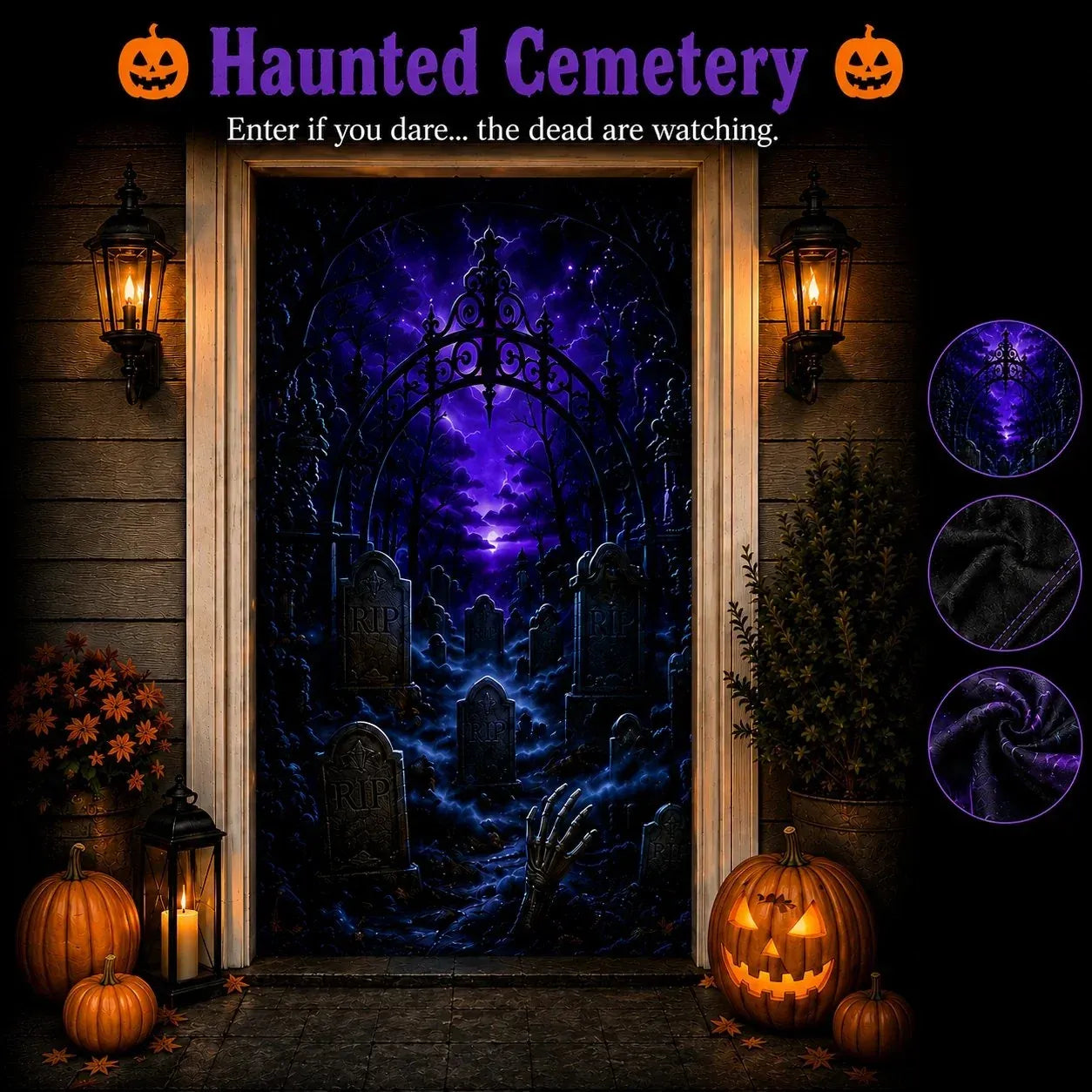 🔥🎃Halloween Portal Door Curtain – Realistic Spooky Door Decor