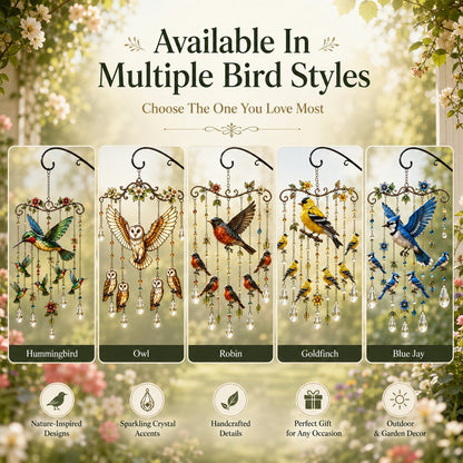 🌸Elegant Hummingbird Garden Wind Chime Suncatcher