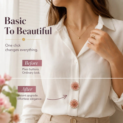 Flower Button Covers – Instant No-Sew Shirt & Blouse Upgrade