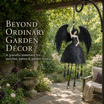 🖤 Dark Angel Gothic Wind Chime – Enchanting Outdoor Garden Hanging Decor