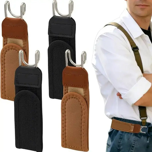 2PCS Adjustable Buckle-Free Elastic Belt, Invisible Metal Hook Waist Belt for Men & Women