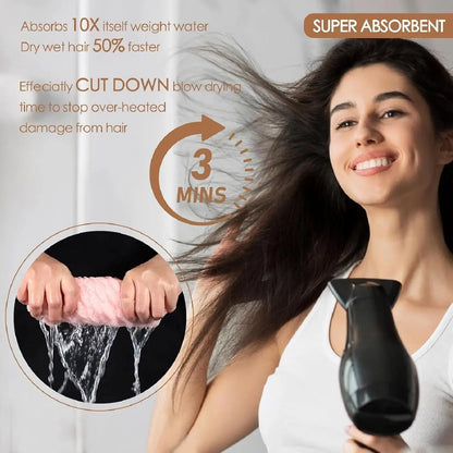 Ultra-Absorbent Microfiber Hair Turban – Soft Quick-Dry Towel Wrap for Long & Thick Hair