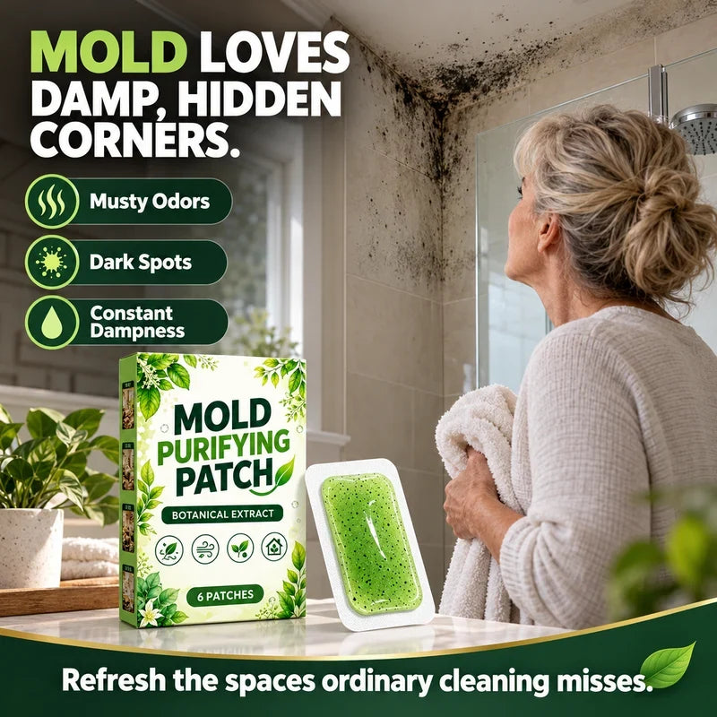 🧪50% OFF NOW! Mold Purifying Patches – Botanical Mildew Removal Pads, Long Lasting Mold Inhibitor for Bathroom, Kitchen, Wall Corners & Damp Hidden Spots