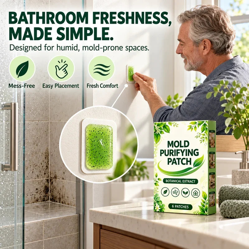 🧪50% OFF NOW! Mold Purifying Patches – Botanical Mildew Removal Pads, Long Lasting Mold Inhibitor for Bathroom, Kitchen, Wall Corners & Damp Hidden Spots