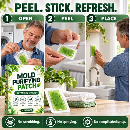 🧪50% OFF NOW! Mold Purifying Patches – Botanical Mildew Removal Pads, Long Lasting Mold Inhibitor for Bathroom, Kitchen, Wall Corners & Damp Hidden Spots