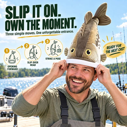 🔥Last day 70% OFF🐟 Funny 3D Fish Hat — Funny Fishing Gift for Anglers, Lake Days & Parties