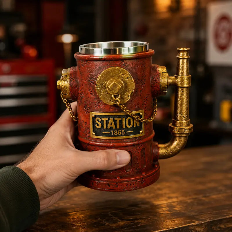 Fire hydrant mug shown in hand
