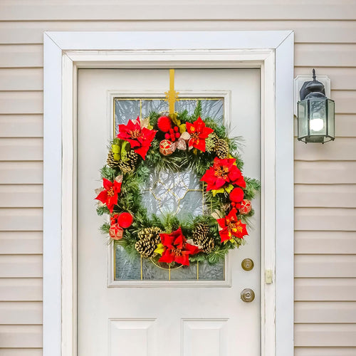 🎄 Metal Over The Door Wreath Hanger | Christmas Snowflake Tree Star Decor Hook🎅