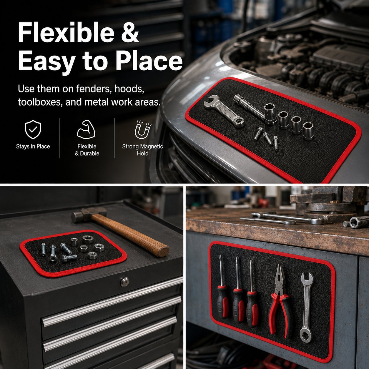 🧲 Magnetic Tool Mat Set – Non-Slip Pads for Auto Repair