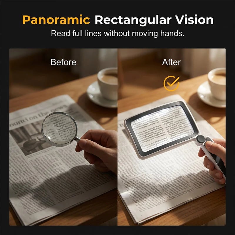 Folding Handheld MagnifyingGlass with Light for Reading