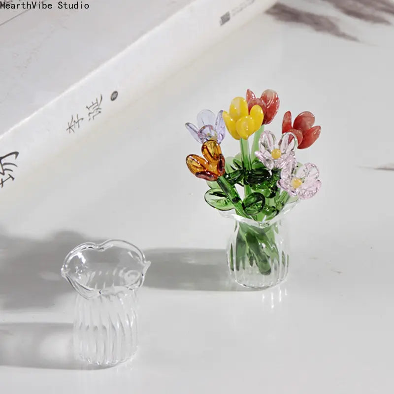 🌷 Mini Dollhouse Flower Vase | Tiny Artificial Floral Table Decor
