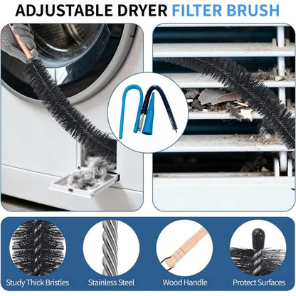 💥2 Pieces Dryer Vent Cleaner Kit Compatible with Most Vacuum Cleaner