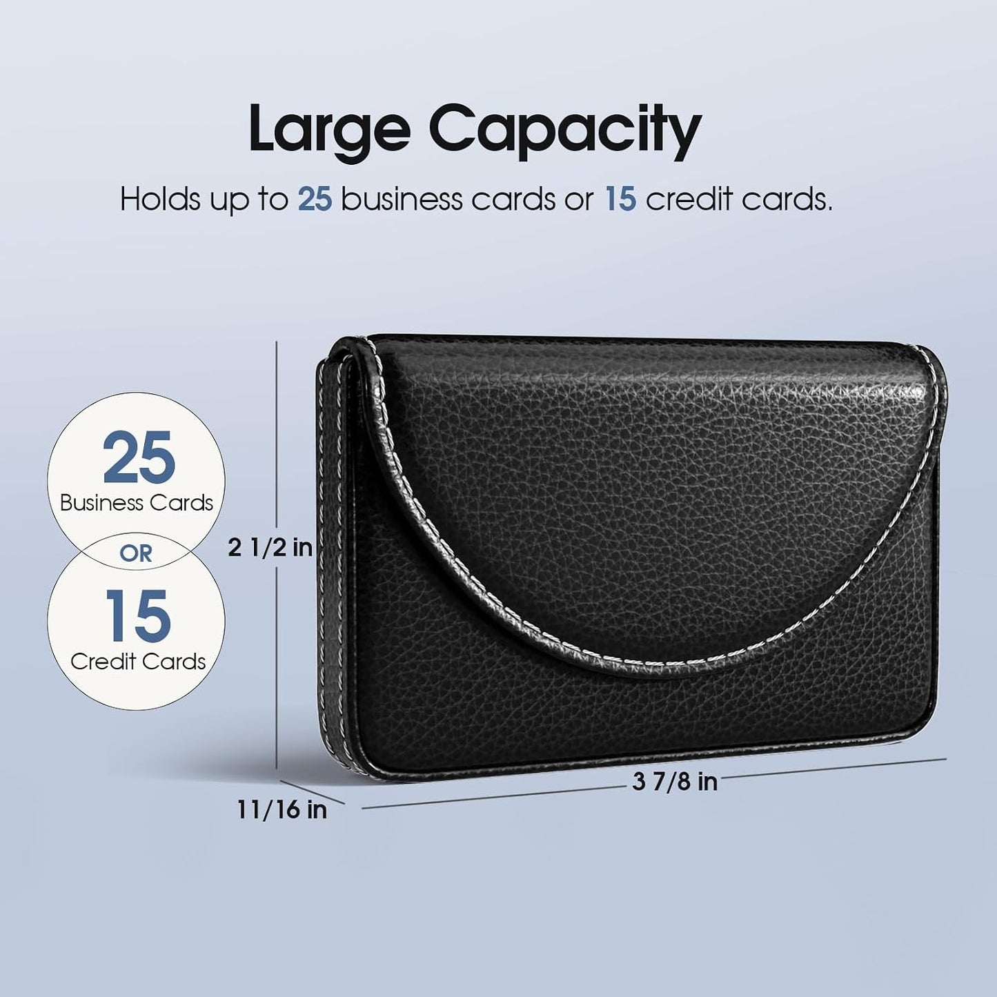 💼 PU Leather Business Card Holder – Slim Magnetic Name Card Case
