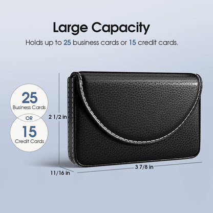 💼 PU Leather Business Card Holder – Slim Magnetic Name Card Case