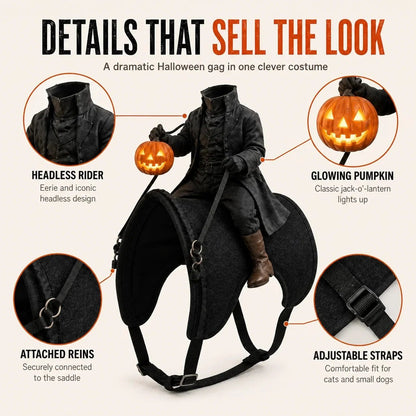 😺The Headless Horseman Rider Pet Costume🎃