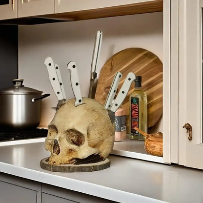 🏆 Best seller - ☠️Gothic Skull Knife Holder✨