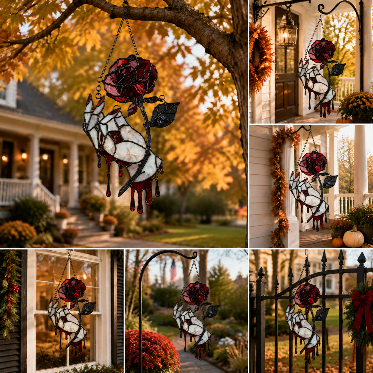 🔥🔥🔥Hand-painted bleeding rose hanging ornament