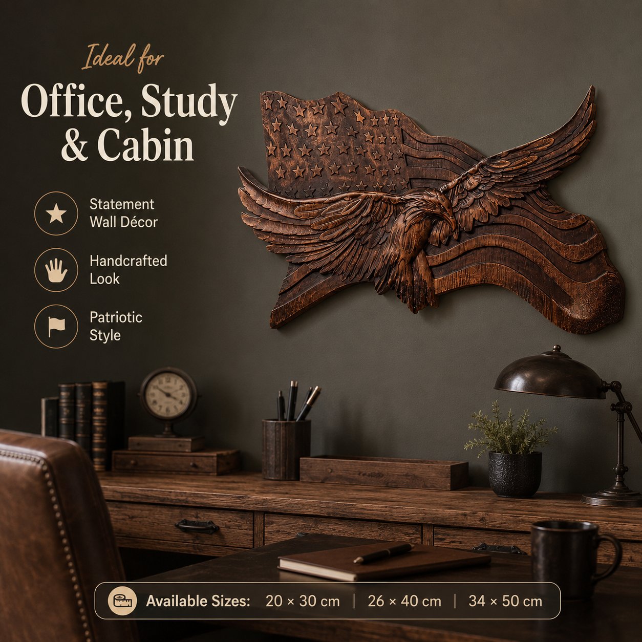 🦅🇺🇸 Wings of Freedom — A Handcrafted Wooden Tribute to American Pride