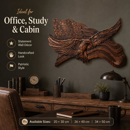 🦅🇺🇸 Wings of Freedom — A Handcrafted Wooden Tribute to American Pride