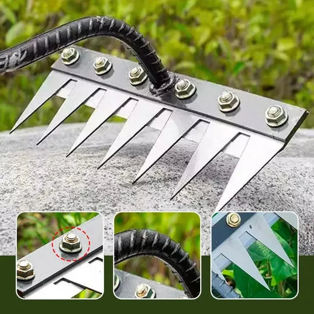Detachable carbon steel blade rake