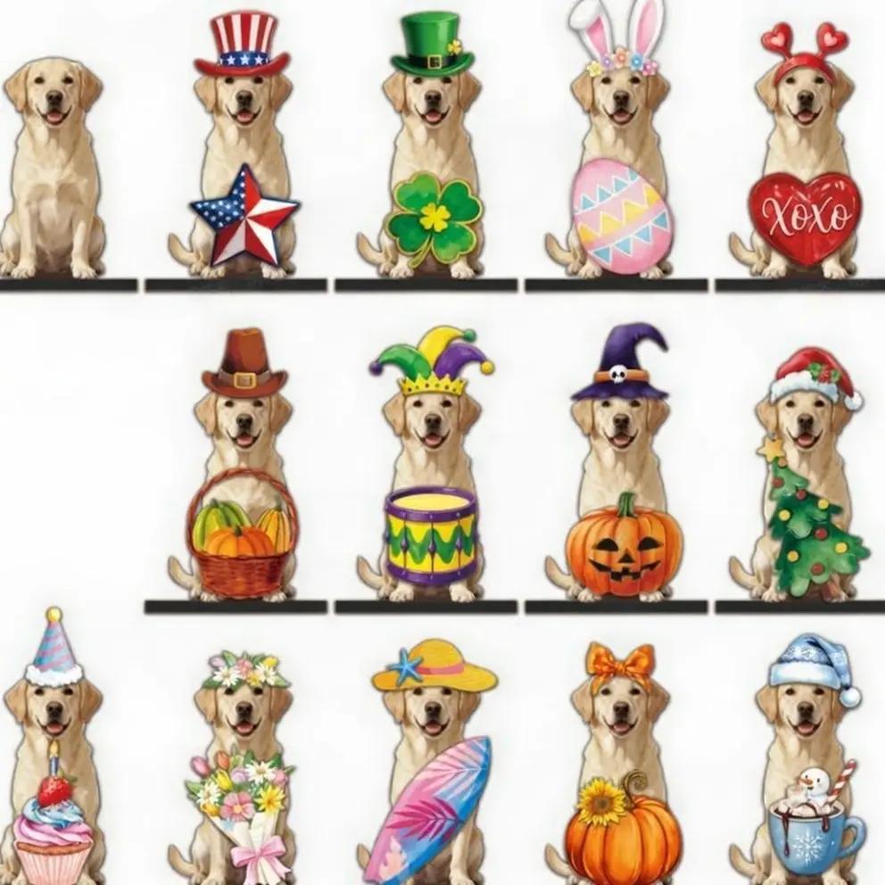 🎁 Unique Personalized Gift for Pet Lovers🐶 Interchangeable Seasonal Dog Decor