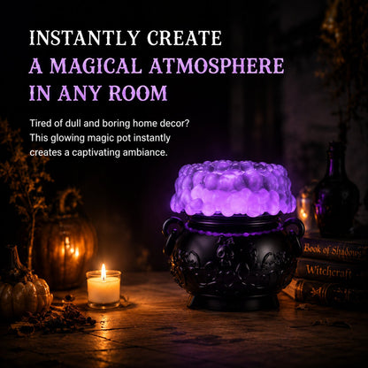 👻✨Light-up Color-changing Cauldron Waterglobe 3-Wick Candle Holder