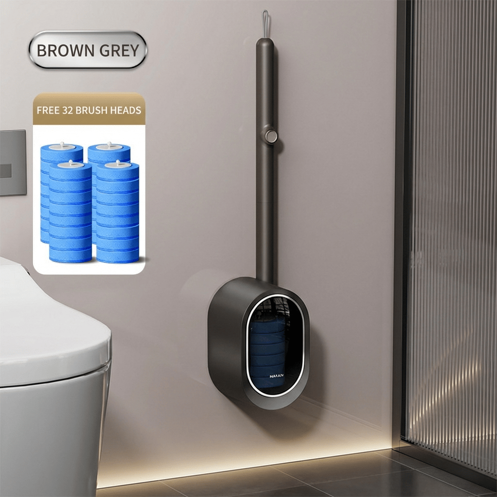 Disposable Toilet Brush System with 32 Refills